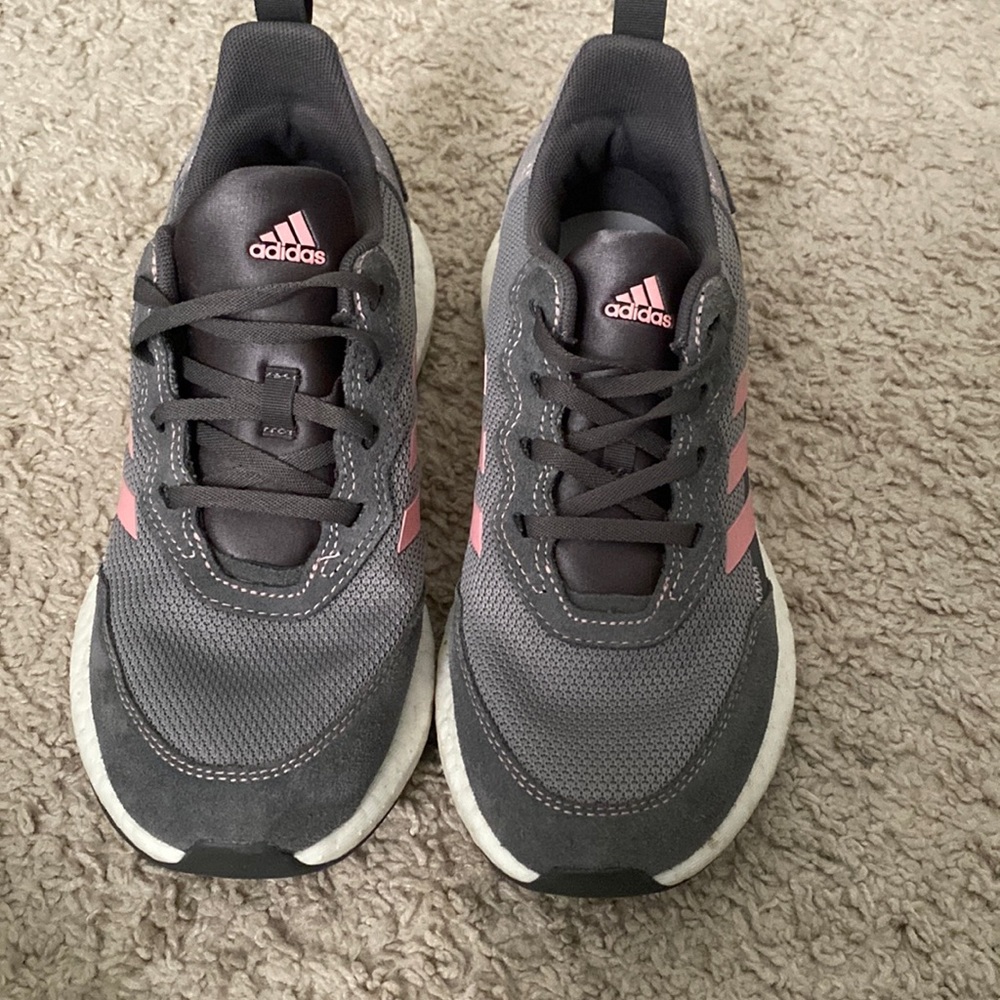 Grey and pink adidas